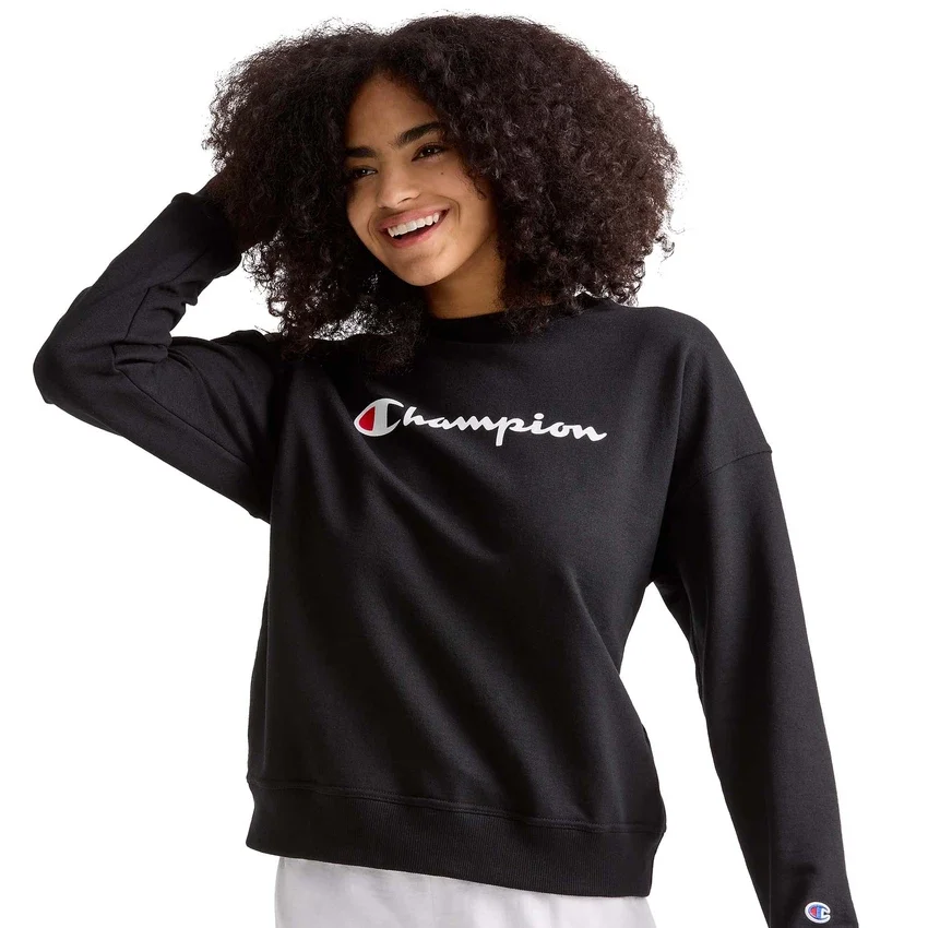 Bluza de trening cu guler rotund Powerblend, Script Logo