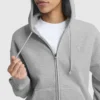Hanorac cu glugă și fermoar din fleece Powerblend, cu C Logo