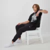 Pantaloni de trening Reverse Weave cu logo mic și talie strânsă