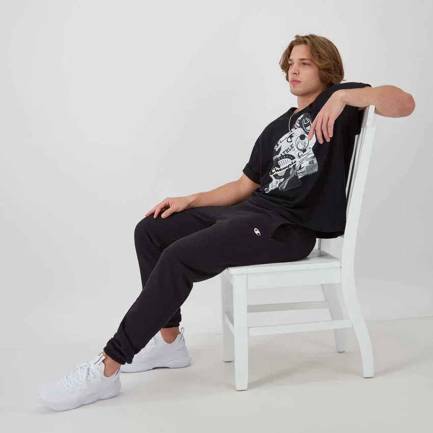 Pantaloni de trening Reverse Weave cu logo mic și talie strânsă