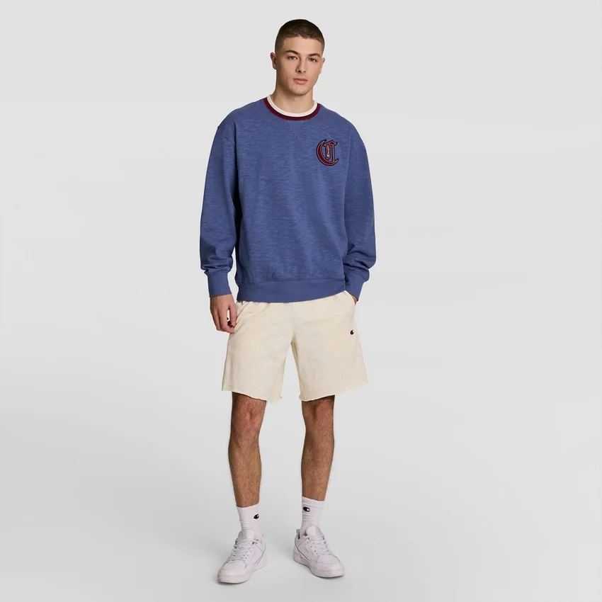 Pantaloni scurți de 9" în stil retro modern, spălați, cu C Logo