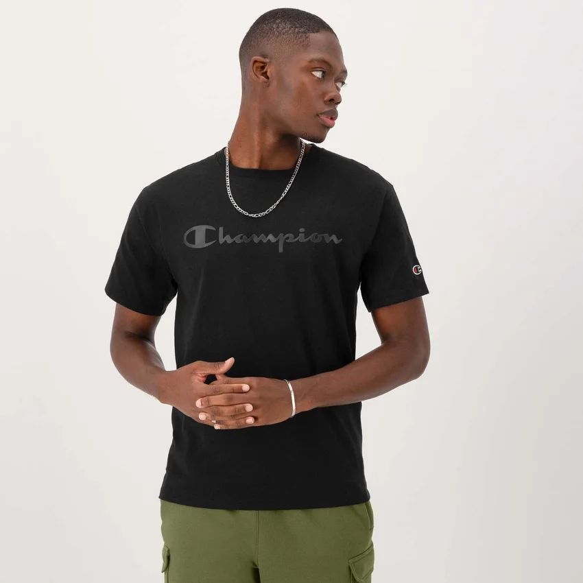 Tricou clasic cu imprimeu grafic, Script Logo tonal