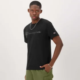 Tricou clasic cu imprimeu grafic, Script Logo tonal