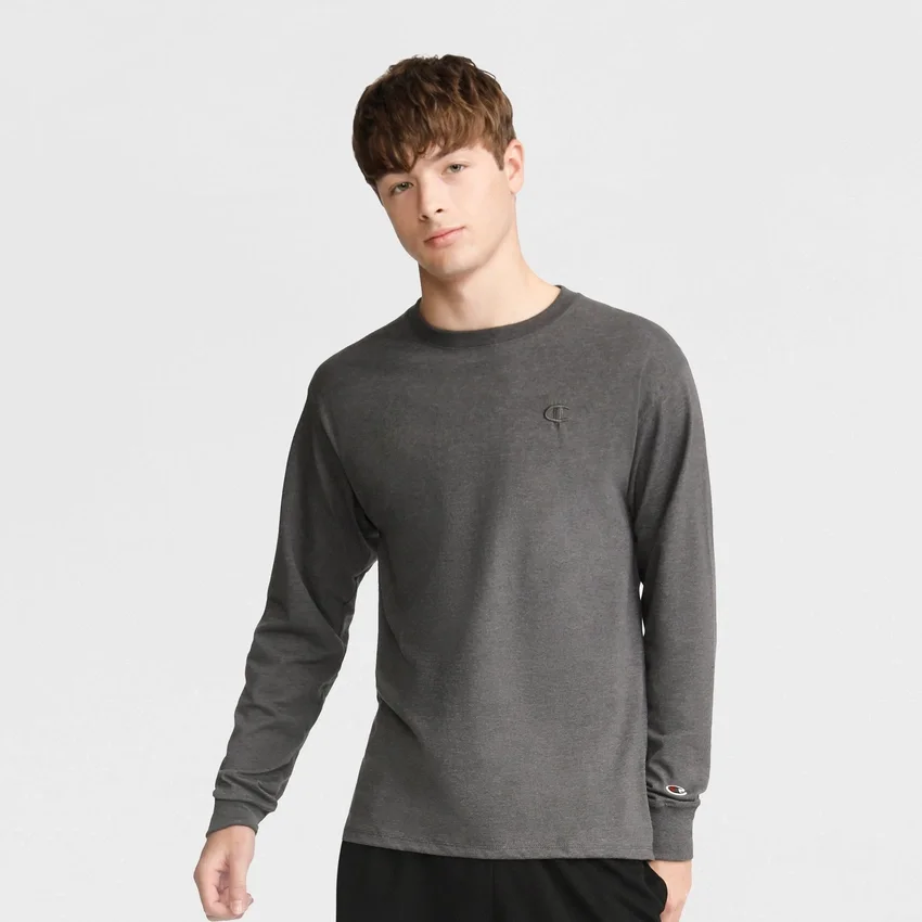 Tricou clasic cu mânecă lungă, C Logo brodat