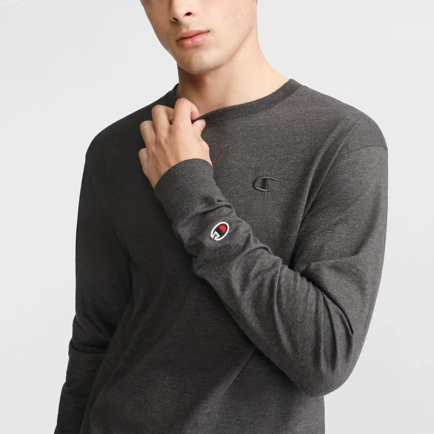 Tricou clasic cu mânecă lungă, C Logo brodat