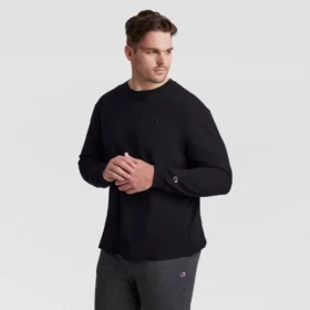 Tricou clasic cu mânecă lungă, C Logo brodat – mărimi mari și înalte
