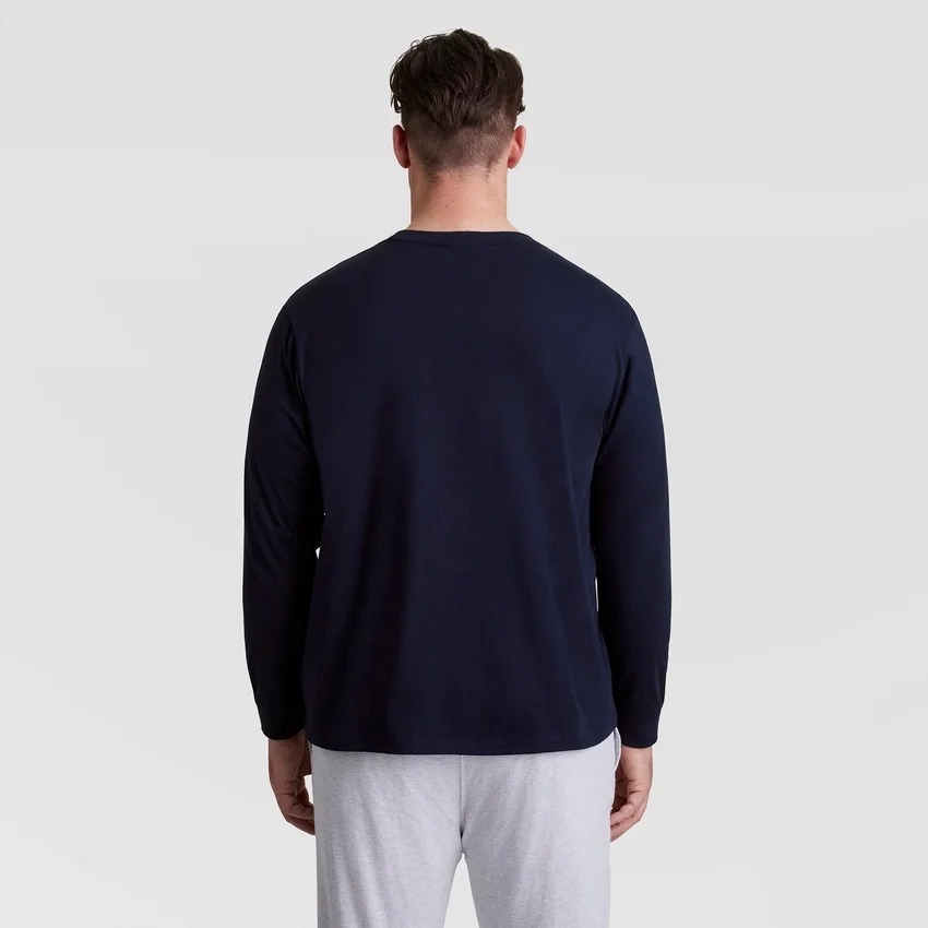 Tricou clasic cu mânecă lungă, C Logo brodat – mărimi mari și înalte