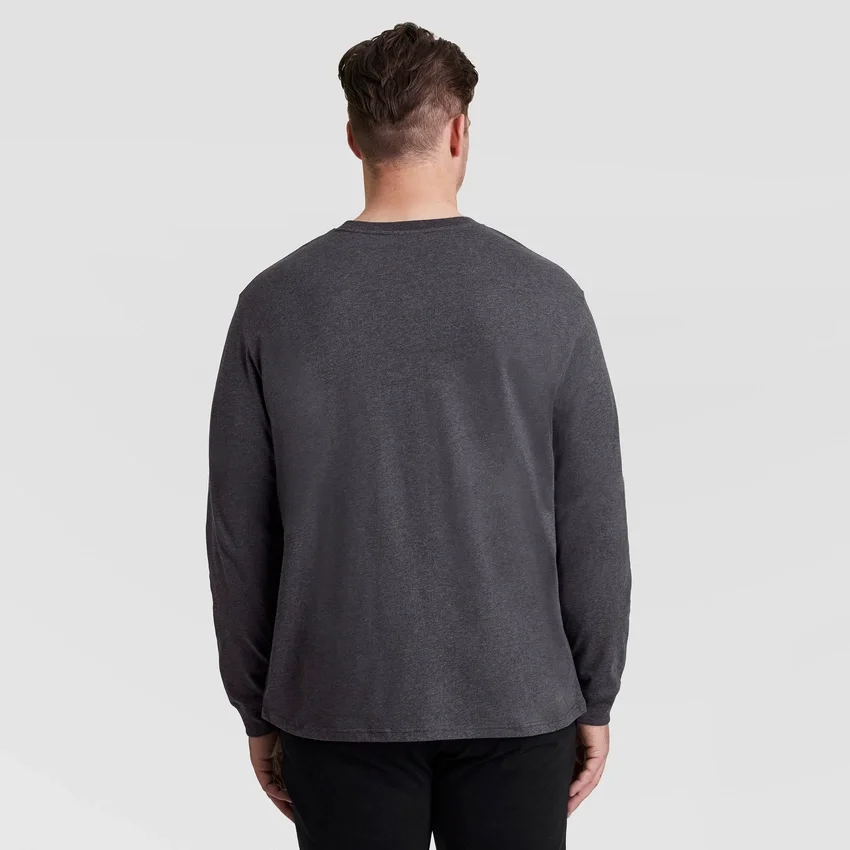 Tricou clasic cu mânecă lungă, C Logo brodat – mărimi mari și înalte