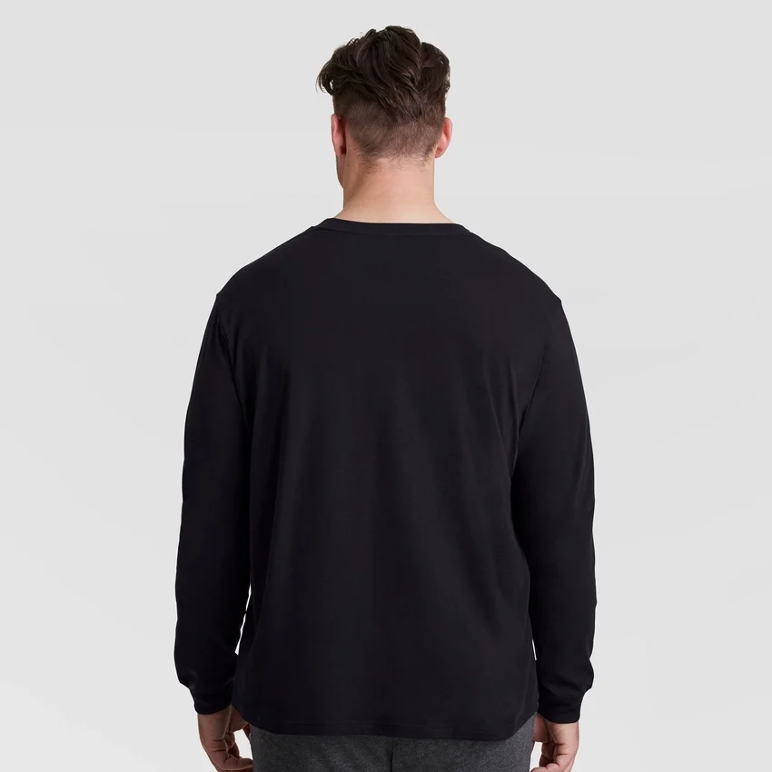 Tricou clasic cu mânecă lungă, C Logo brodat – mărimi mari și înalte