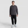 Tricou clasic cu mânecă lungă, C Logo brodat – mărimi mari și înalte